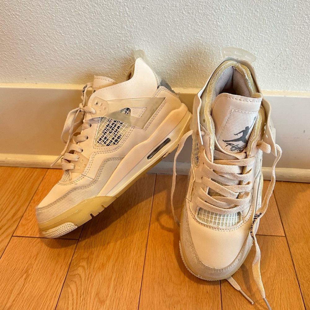 Nike Off-White x Women's Air Jordan 4 Retro SP 'Sail' Sneaker 5.5